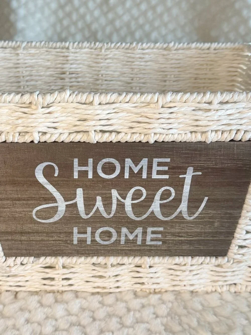 Home Sweet Home White Basket